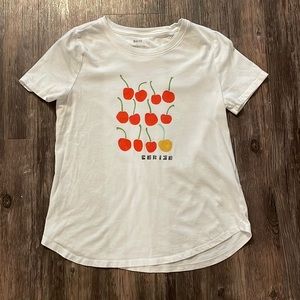Anthropologie Maeve Cerise Cherries Graphic Tee